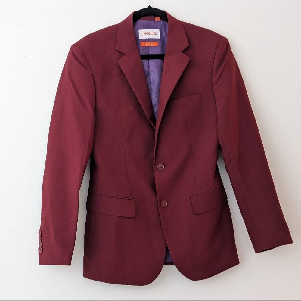 OppoSuits Burgundy Maroon Blazer Suit Jacket